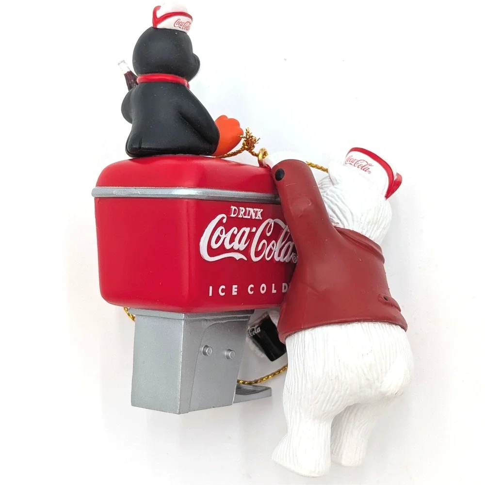 Coca-Cola Polar Bear Penguin Soda Fountain Ornament Trim A Tree Cavanagh Box